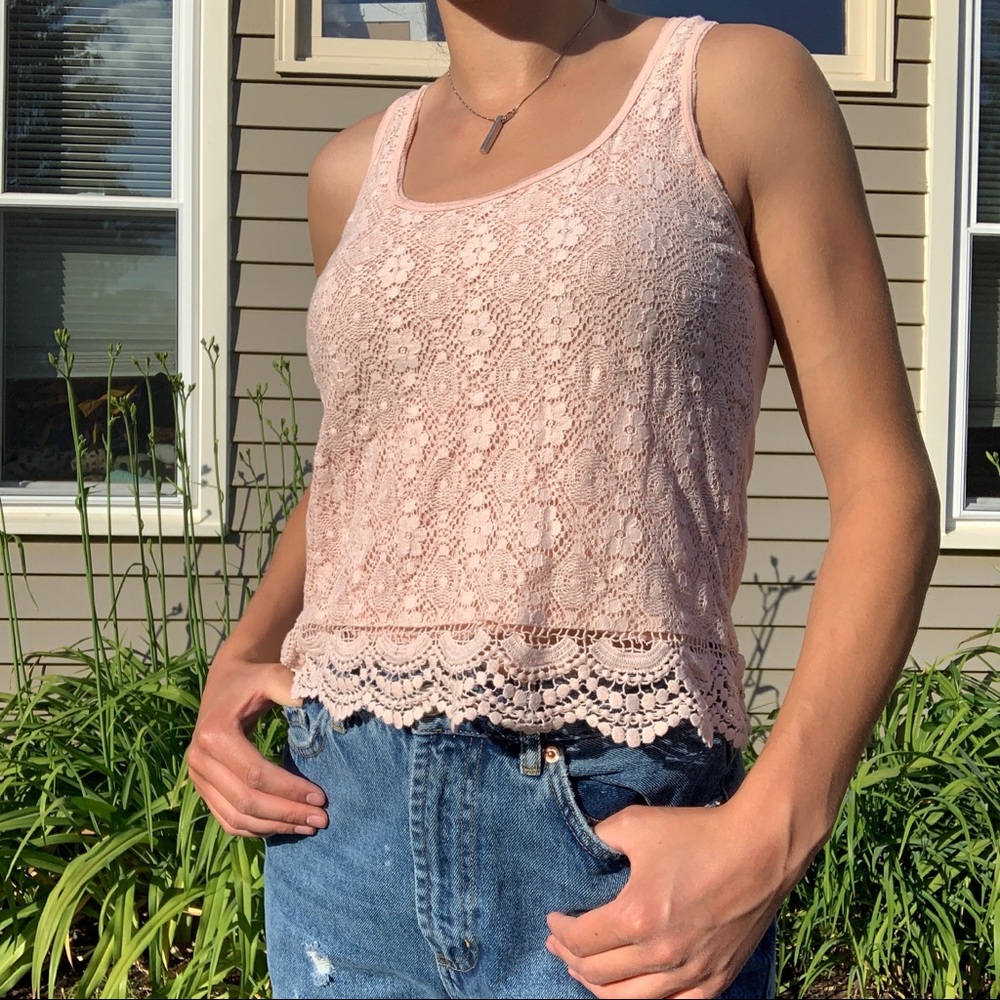 Light pink lace top
